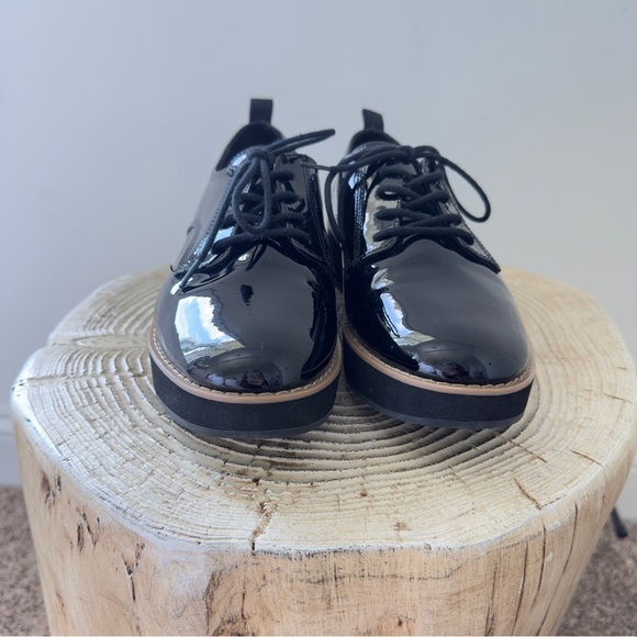 Mix No. 6 Women's Slide Oxford Lace Up Wedge Black Patent Leather Round Size 7.5 - Picture 3 of 12